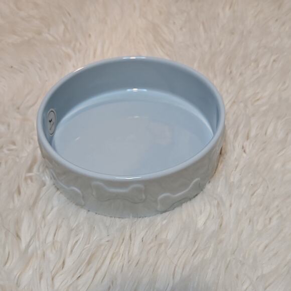 New! Park Life Designs Light Blue Ceramic Dog Bowl - Picture 1 of 4